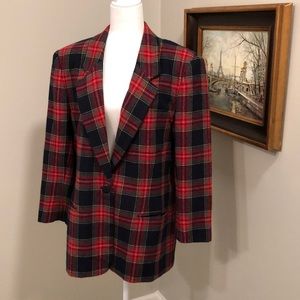 Vintage Haberdashery plaid wool blazer Size 16